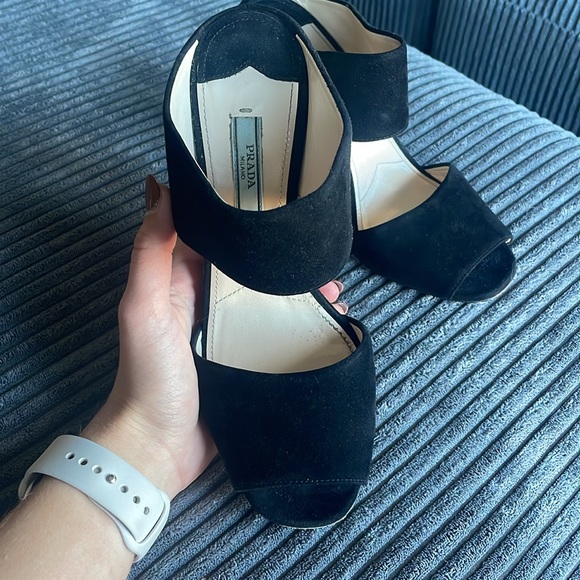 Prada Calzature Donna wedge sandal, wood heel, size 38.5 - Picture 4 of 6